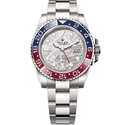ロレックス GMT-マスター II 126719BLRO メテオライト 40mm ホワイトゴールド ペプシベゼル — 中古（箱・保証書・冊子付き）