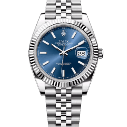 ロレックス デイトジャスト 41 126334 ブライトブルー 41mm ジュビリーブレス フルーテッドベゼル — 新品未使用 2024年購入（箱・保証書・冊子付き）