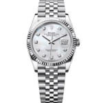 ロレックス デイトジャスト 36 126234 MOP（マザーオブパール）ダイヤ 36mm フルーテッドベゼル ジュビリーブレス — 正規BOX・保証書・冊子付き