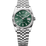 ロレックス デイトジャスト 36 126234 ミントグリーン 36mm フルーテッドベゼル ジュビリーブレス — 箱・保証書・冊子付き