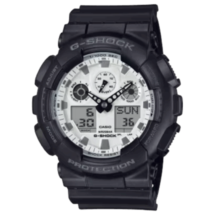 CASIO G-SHOCK GA-100WD-1AJF ブラック×ホワイト 正面