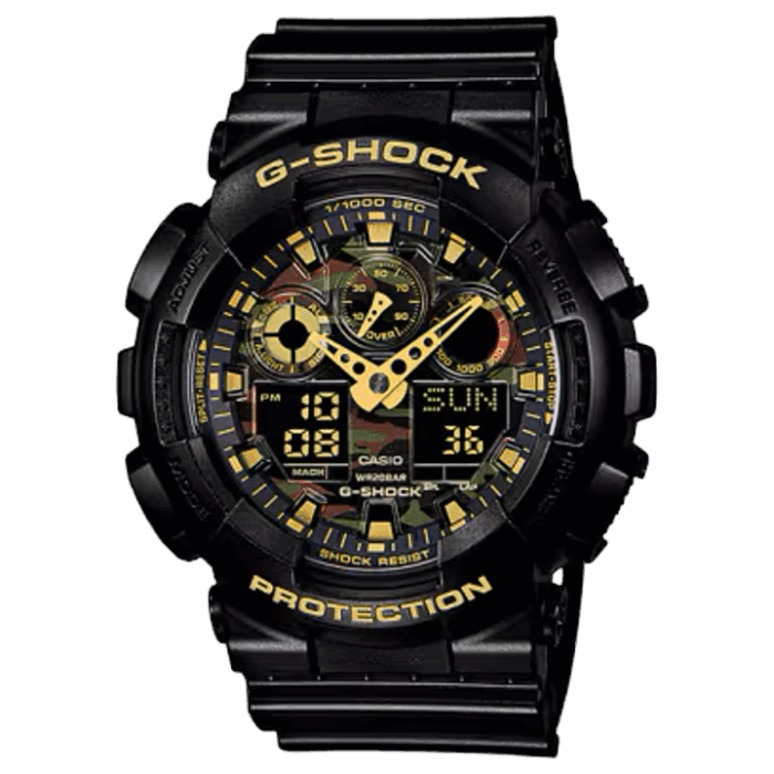 G-SHOCK GA-100CF-1A9JF 迷彩×ゴールド 20気圧防水 腕時計
