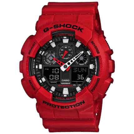 G-SHOCK GA-100B-4AJF レッド 20気圧防水 アナデジ腕時計