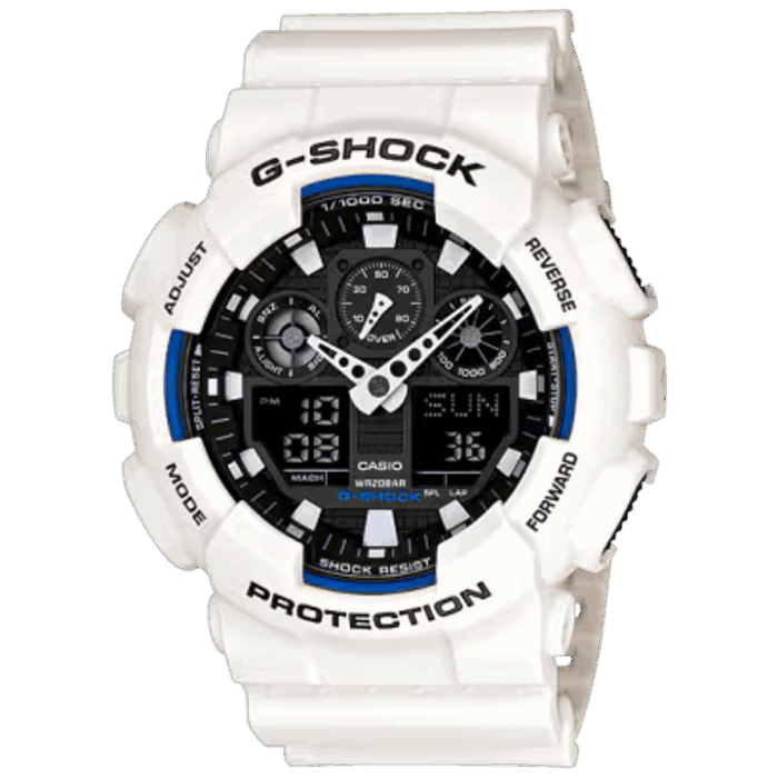 CASIO G-SHOCK GA-100B-7AJF ホワイト 20気圧防水 アナデジ腕時計