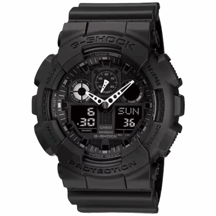 G-SHOCK GA-100-1A1JF ブラックアウト 20気圧防水 アナデジ腕時計