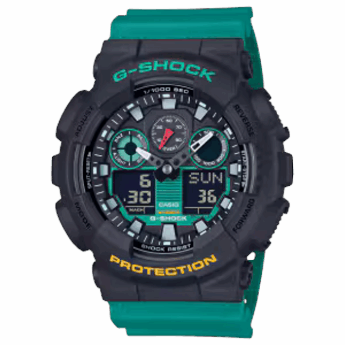CASIO G-SHOCK GA-100MT-1A3JF 正面画像（20気圧防水・耐磁）