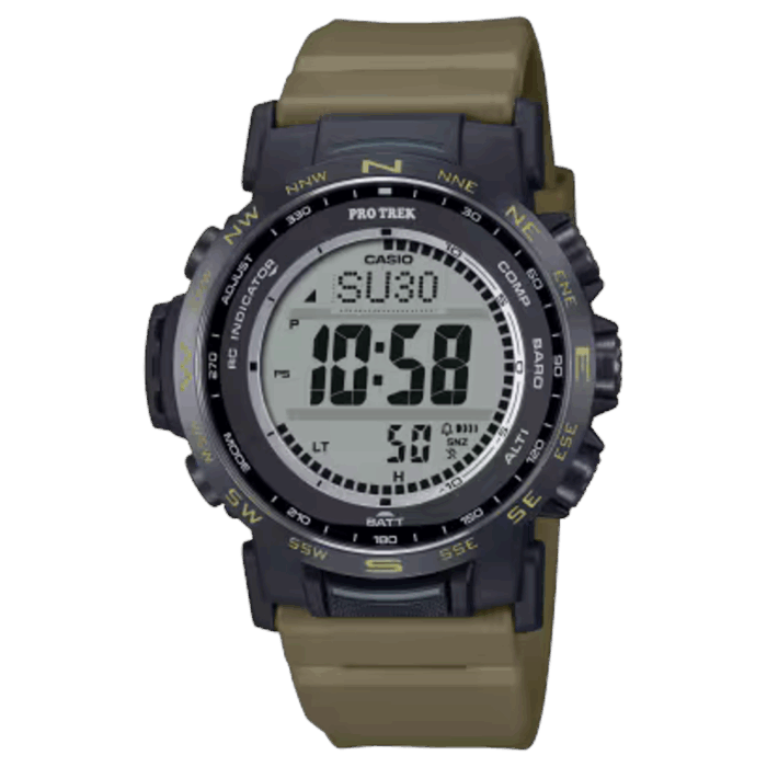 CASIO PRO TREK PRW-35LD-5JF 正面 10気圧防水 タフソーラー