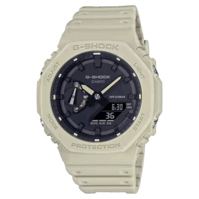 カシオ G-SHOCK GA-2100-5AJF 正面 ベージュ メンズ腕時計