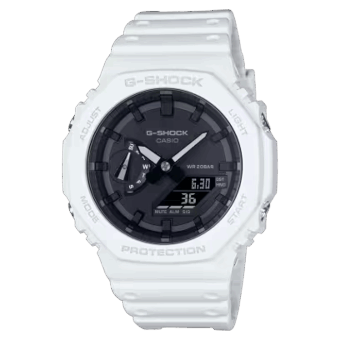 カシオ G-SHOCK GA-2100-7AJF 正面 ホワイト メンズ腕時計