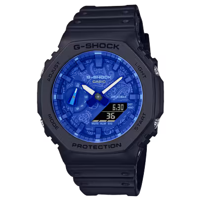CASIO G-SHOCK GA-2100BP-1AJF ブラック×ブルー｜20気圧防水・耐衝撃・カーボンコアガード構造